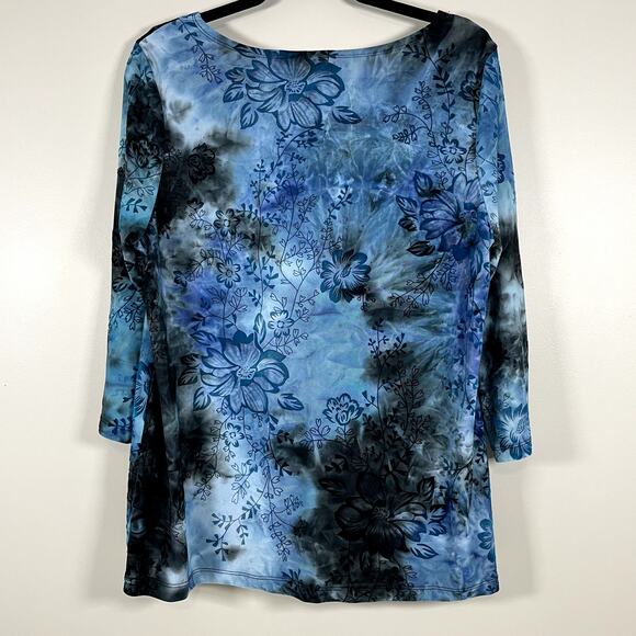 SERE NADE NY Womens XL Whimsygoth Burned Velvet Contrast V Neck 3/4 Sleeve - Picture 3 of 8